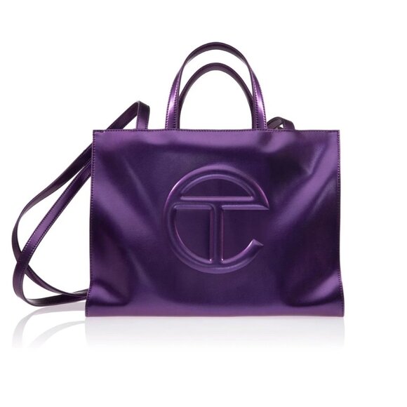 Telfar, Açai (Metallic Purple) Medium Shopping Bag, NWT (SOLD OUT COLOR) - Picture 10 of 10